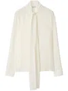 Burberry Silk Blouse In Neutrals