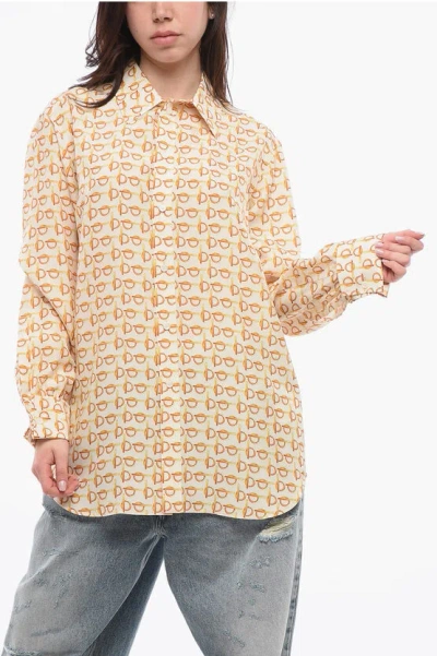 BURBERRY SILK BLOUSE WITH GOLEN MOTIF
