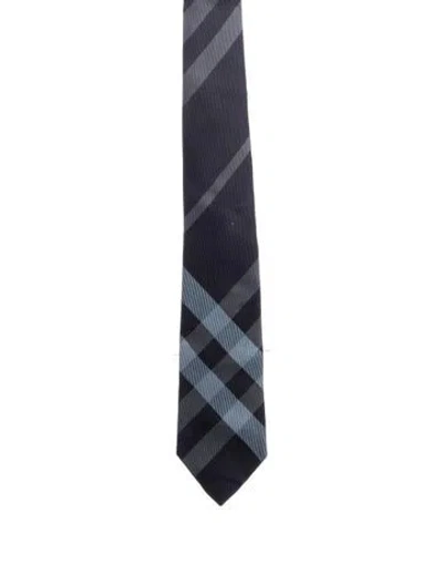 Pre-owned Burberry Silk Blue Patterned Tie