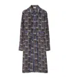 Burberry Silk Bus Print Midi Dress In Knight Ip Pattern