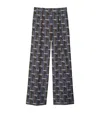Burberry Bus Silk Straight-leg Trousers In Blue