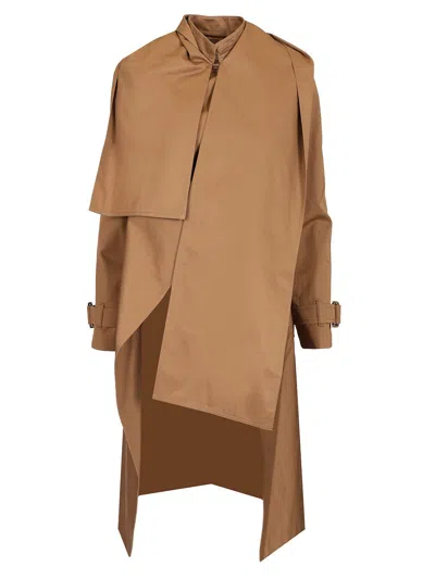 Burberry Silk Canvas Reworked Trench Coat Coats Brown