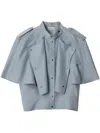 Burberry Silk Cape Top In Blue