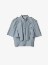 Burberry Silk Cape Top In Gale