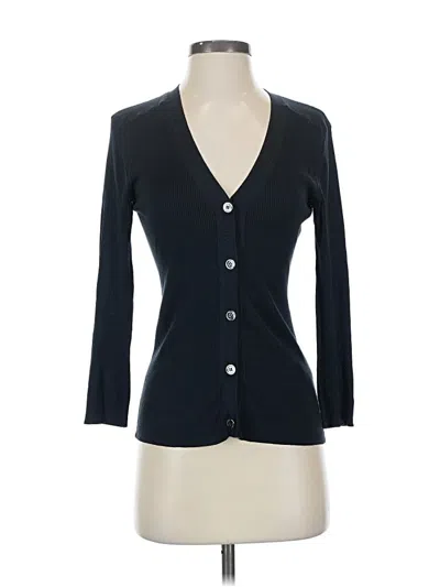 Pre-owned Burberry Silk Cardigan Sweater In Black