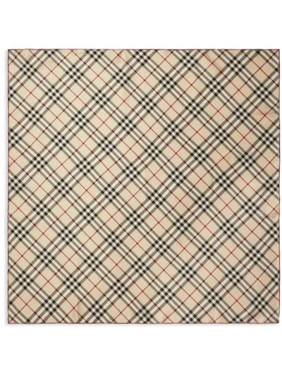 Burberry Silk Check Scarf Accessories In Nude & Neutrals