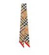 Burberry Classic Check Mulberry Silk Scarf In Beige