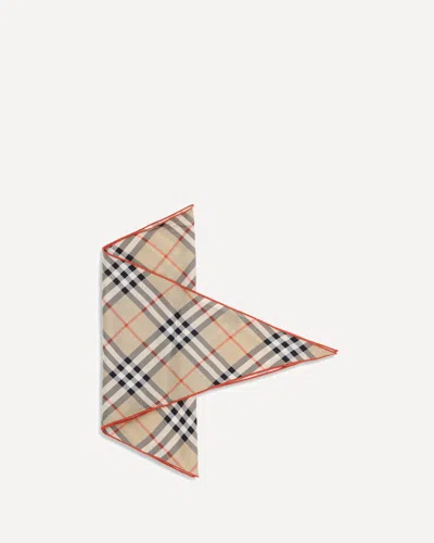 Burberry Silk Check Scarf In Brown