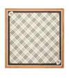 Burberry Check Knight Stamp Silk Scarf In Gray