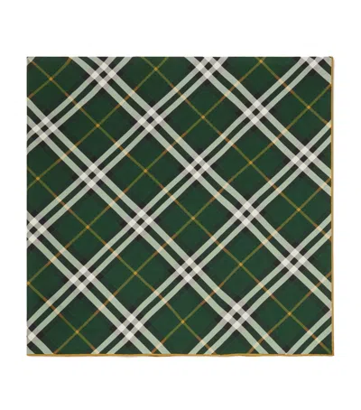 Burberry Silk Check Scarf In Green