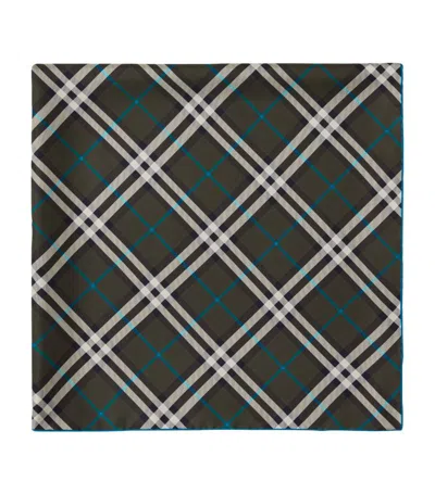 Burberry Silk Check Scarf In Green