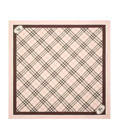 Burberry Silk Check Scarf In Pink