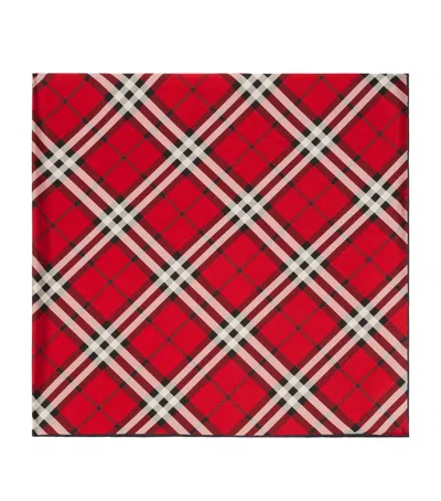 Burberry Silk Check Scarf In Red
