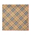 Burberry Silk Check Scarf In Brown