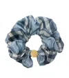 Burberry Silk Scrunchie With Check In Blue