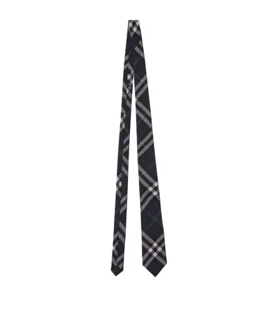 Burberry Silk Check Tie In Black