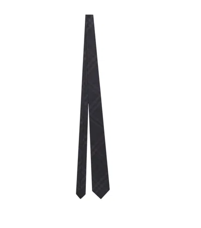 Burberry Silk Check Tie In Blue