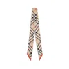 Burberry Thin Silk Scarf Check Beige Women In Neutral