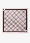 Burberry Silk Checked Scarf In Pink