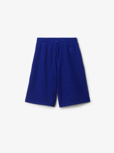Burberry Silk Cotton Mesh Shorts In Blue