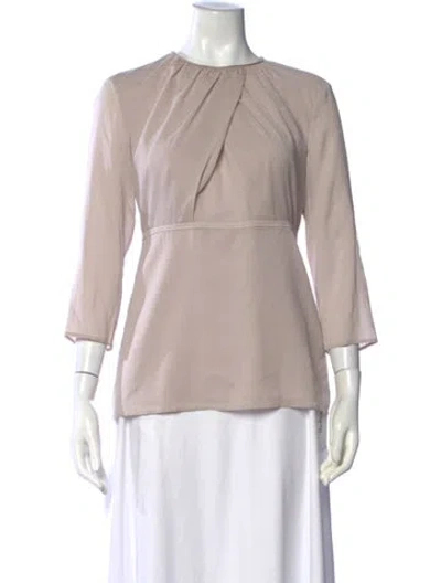 Pre-owned Burberry Silk Crew Neck Blouse In Pink