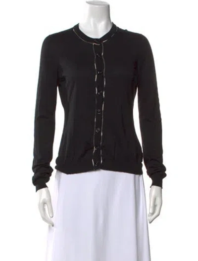 Pre-owned Burberry Silk Crew Neck Sweater In Black