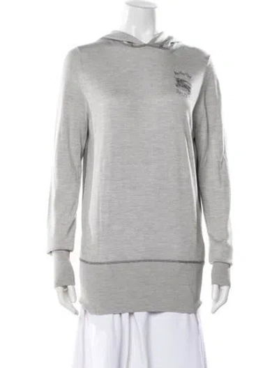 Pre-owned Burberry Silk Crew Neck Sweater In Gray