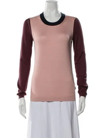 Pre-owned Burberry Silk Crew Neck Sweater In Pink