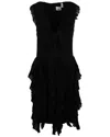 Burberry Sleeveless Pleated Silk Dress Woman Midi Dress Black Size 10 Silk In Black