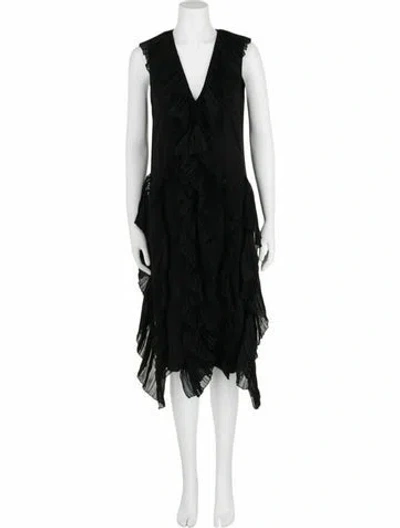 Pre-owned Burberry Silk Dress W/ Tags In Black