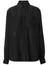 Burberry Silk Ekd Pattern Shirt In Black