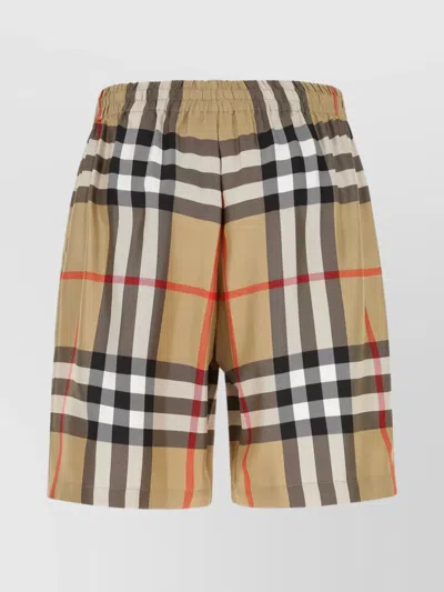Burberry Silk Embroidered Bermuda Shorts In A7028