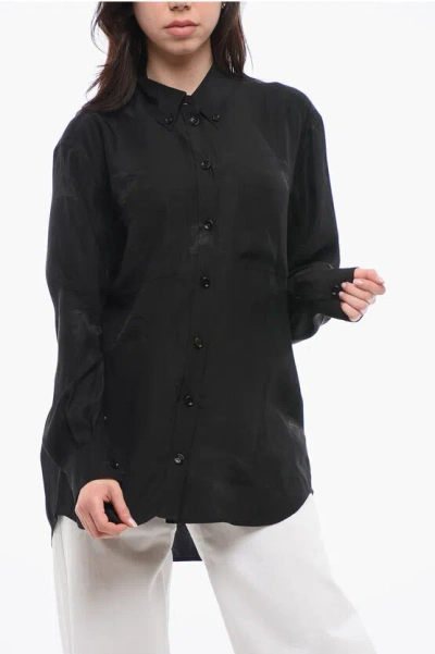 Burberry Silk Ivanna Shirt With Logo Print
