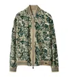 Burberry Ivy Leaf-print Silk Bomber Jacket In Green