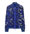 Burberry Reversible Botanical-print Bomber Jacket In Blue