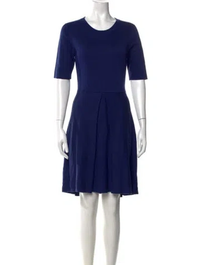 Pre-owned Burberry Silk Knee-length Dress In Blue