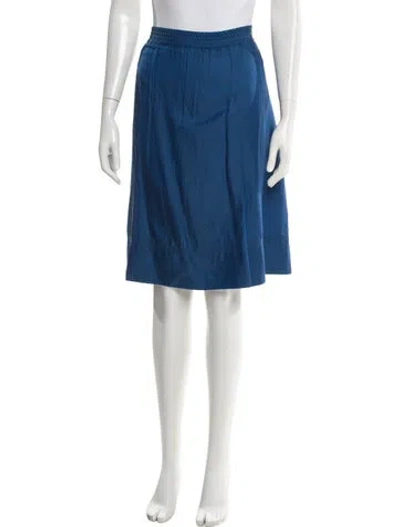 Pre-owned Burberry Silk Knee-length Skirt In Blue