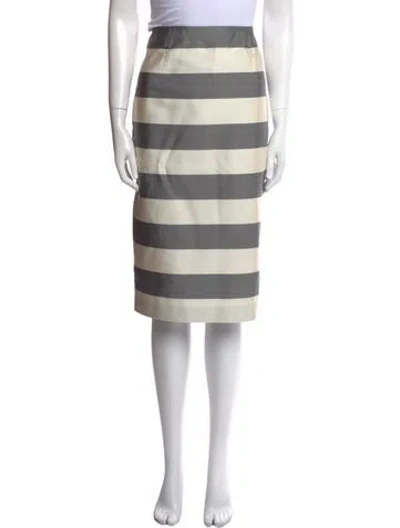 Pre-owned Burberry Silk Knee-length Skirt In Gray