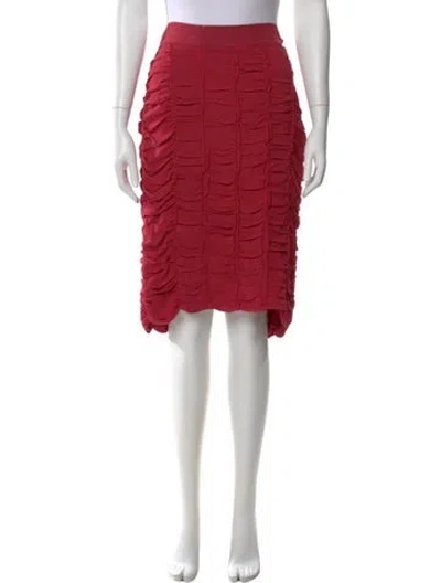 Pre-owned Burberry Silk Knee-length Skirt In Red