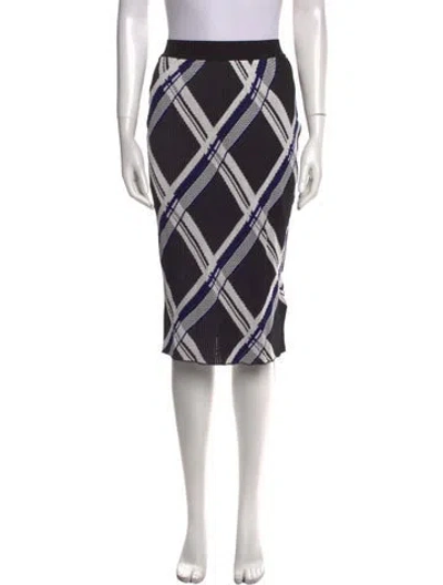 Pre-owned Burberry Silk Knee-length Skirt W/ Tags In Black
