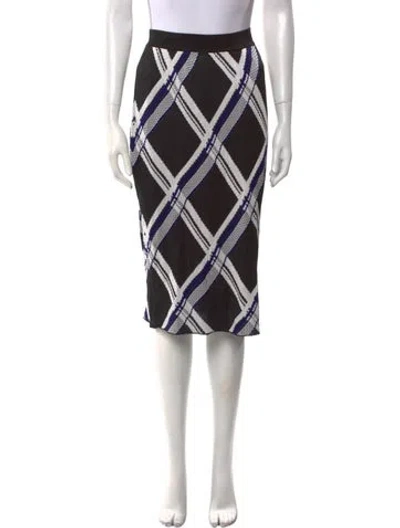 Pre-owned Burberry Silk Knee-length Skirt W/ Tags In Black