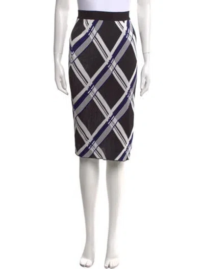 Pre-owned Burberry Silk Knee-length Skirt W/ Tags In Black