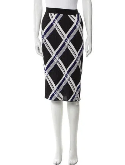 Pre-owned Burberry Silk Knee-length Skirt W/ Tags In Multi