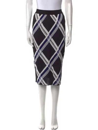 Pre-owned Burberry Silk Knee-length Skirt W/ Tags In Multi