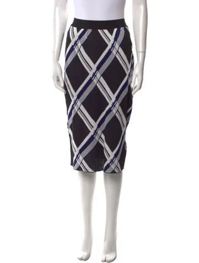Pre-owned Burberry Silk Knee-length Skirt W/ Tags In Multi