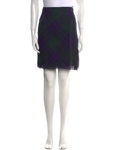 Pre-owned Burberry Silk Knee-length Skirt W/ Tags In Multi