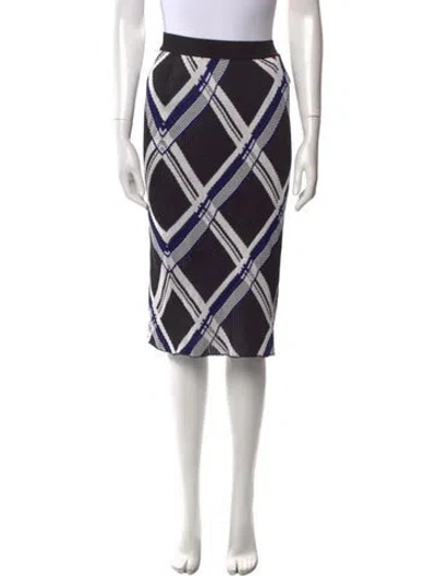 Pre-owned Burberry Silk Knee-length Skirt W/ Tags In Multi