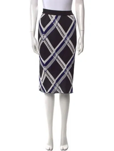 Pre-owned Burberry Silk Knee-length Skirt W/ Tags In Multi