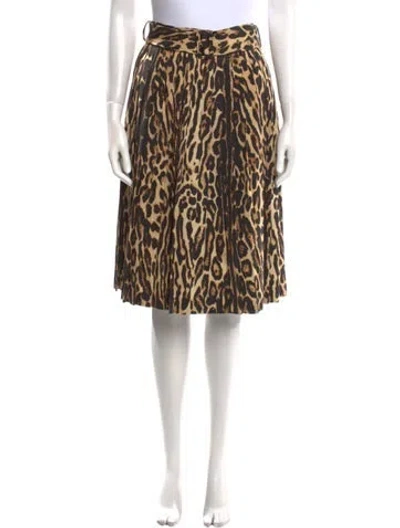 Pre-owned Burberry Silk Knee-length Skirt W/ Tags In Neutral