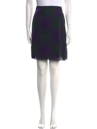 Pre-owned Burberry Silk Knee-length Skirt W/ Tags In Purple